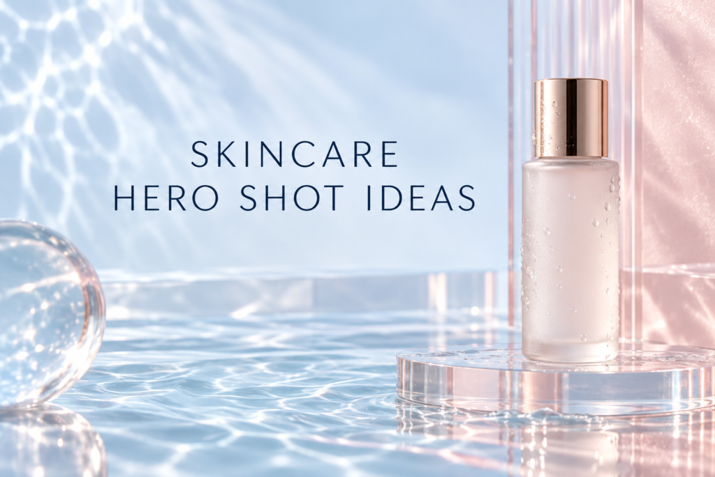 Skincare product photography hero shot ideas